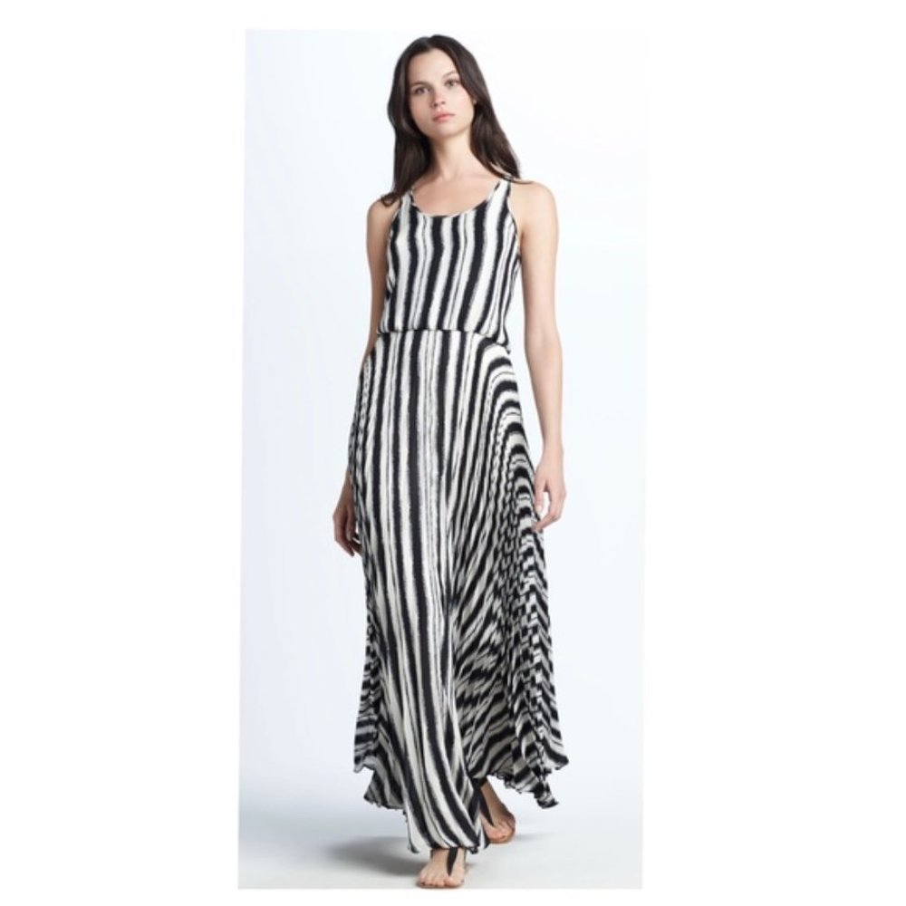 Glamorous PARKER Black & White Striped Maxi Dress - SIZE XS